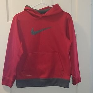 Red youth nike hooded sweatshirt